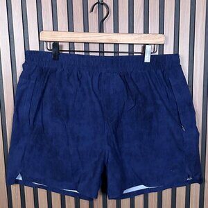 Barrys Running Shorts XL Men Blue Lined 3.5" Inseam Track Performance Pocket Zip